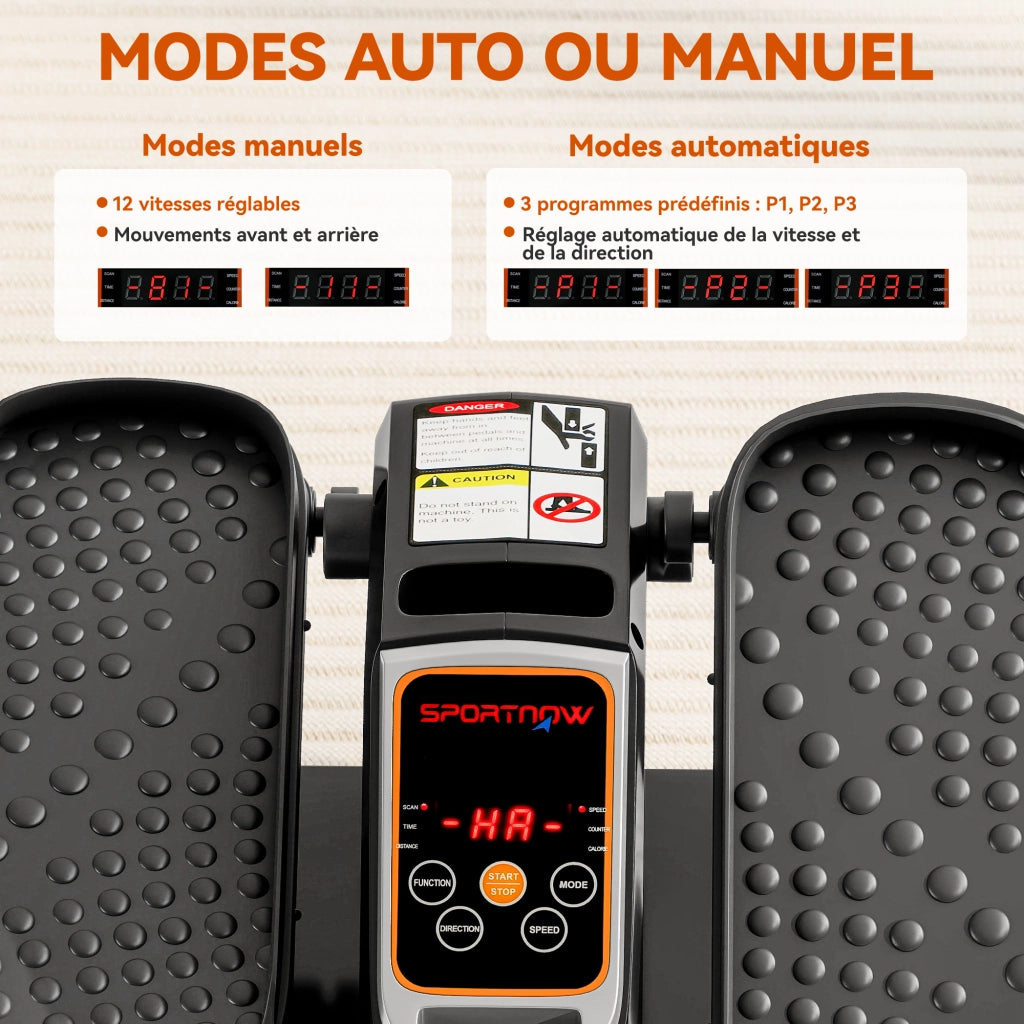 Mini Cyclette Ellittica da Scrivania con Telecomando 12 Velocita e 3 Programmi Pedaliera Compatta e Silenziosa per Casa e Ufficio