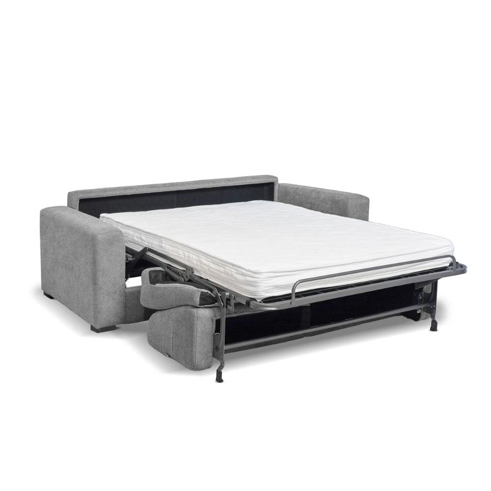 Divano letto 3 posti Kriog nabuk Maryanne32 colore grigio cenere scuro 197x96x90h