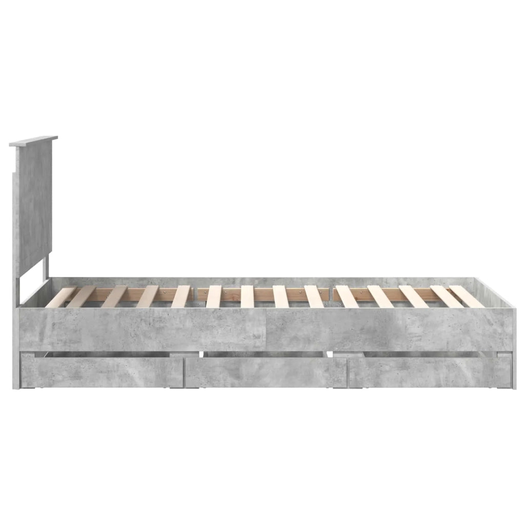 Struttura del letto con cassetto Grigio cemento 90 x 200 cm 3411155
