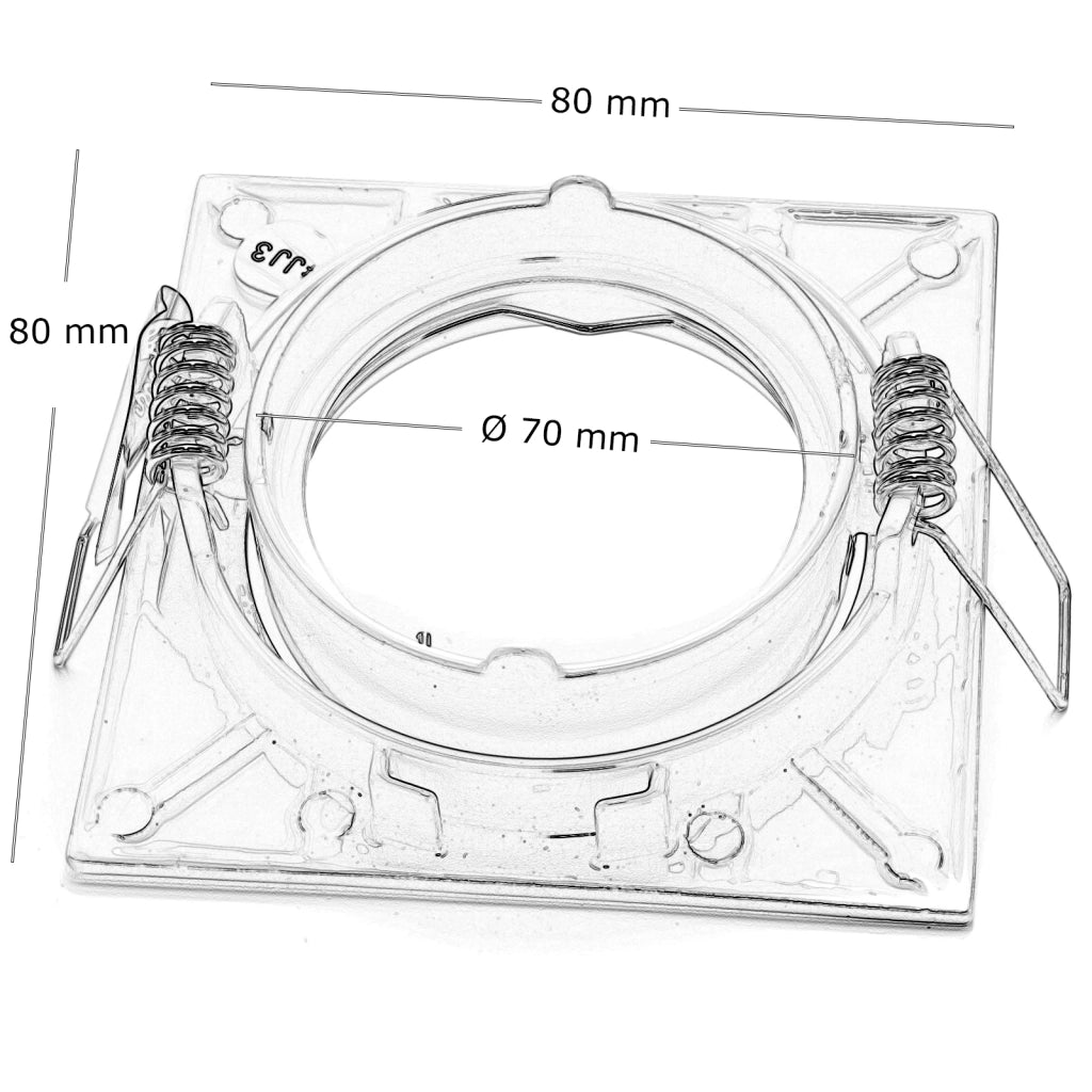 Faretto silver quadrato incasso 80mm LED GU10 RGBW luce colorata centro estetico