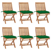 Sedie da Giardino Pieghevoli con Cuscini 6 pz Massello di Teak cod mxl 72200