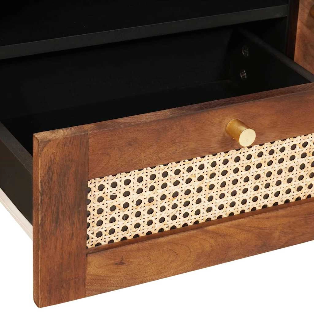 Mobile porta TV rettangolare moderno con ripiano portaoggetti 105 x 33,5 x 46 cm in legno di mango marrone 02_0057900