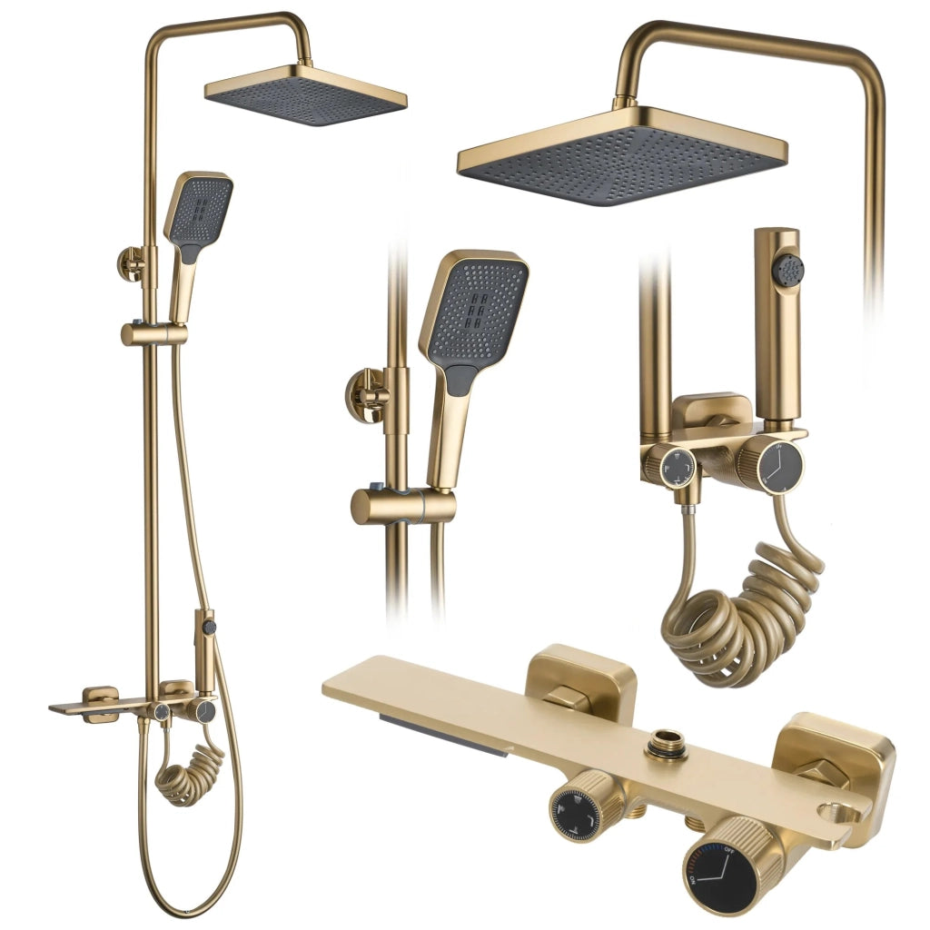 Set Doccia Rea Helix Brush Gold