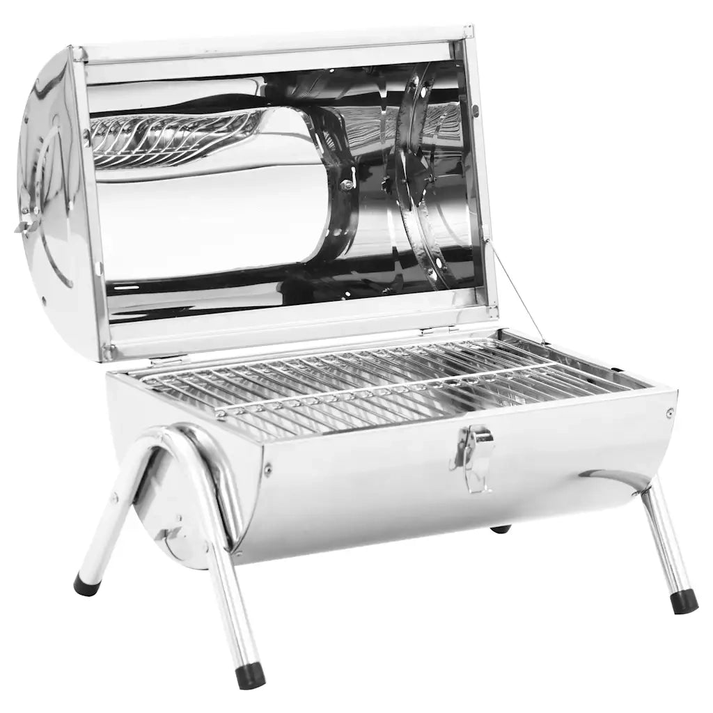 Barbecue da Tavolo Portatile in Acciaio Inox con Doppia Griglia CFW7389814
