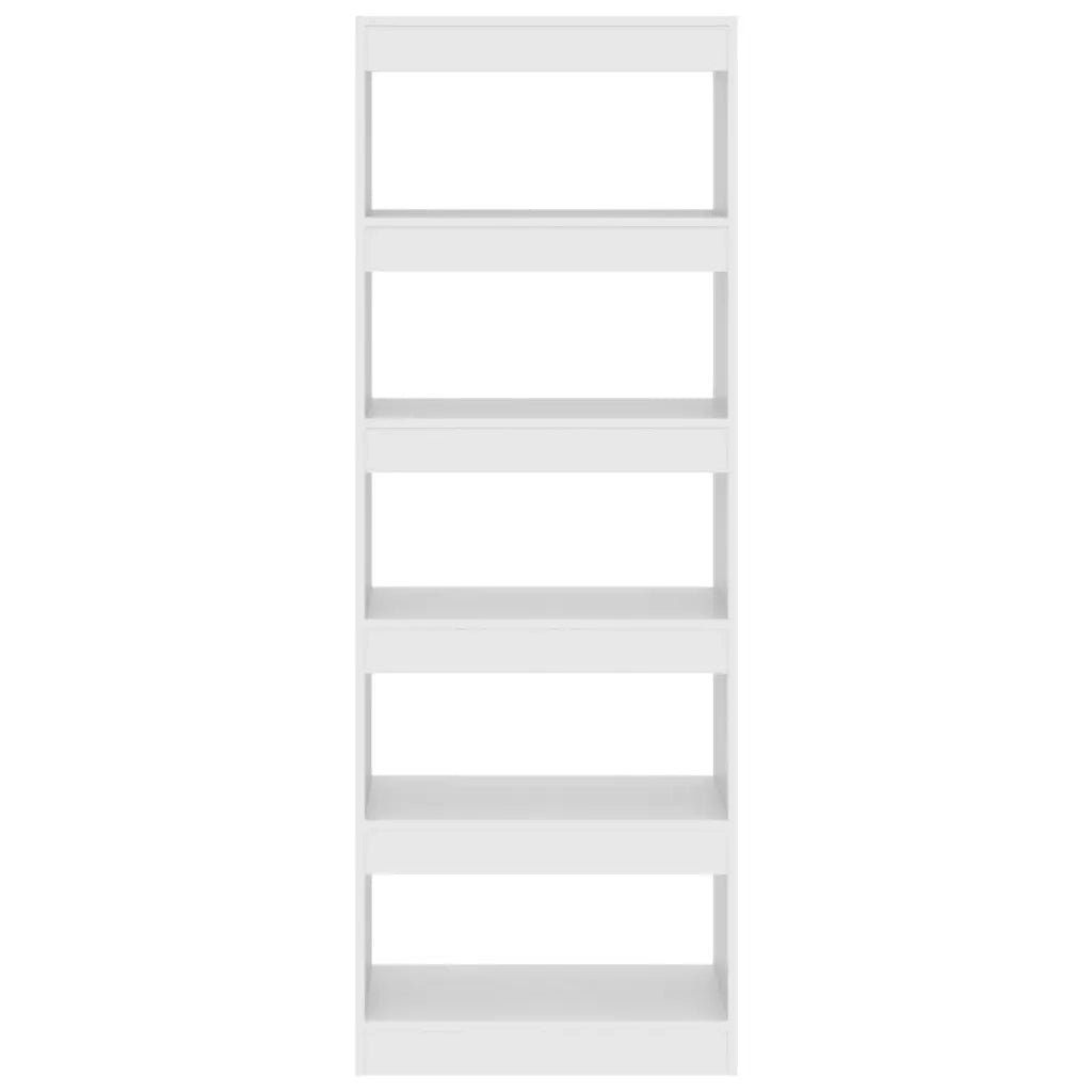 Libreria Divisorio-Scaffale per Libri-Mobile di Stoccaggio Bianco 60x30x166 cm in Truciolato
