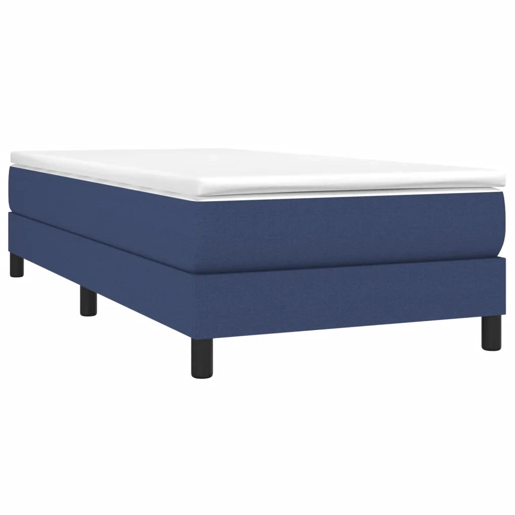 Struttura Letto a Rete a Molle-Giroletto Blu 100x200 cm in Tessuto 112024