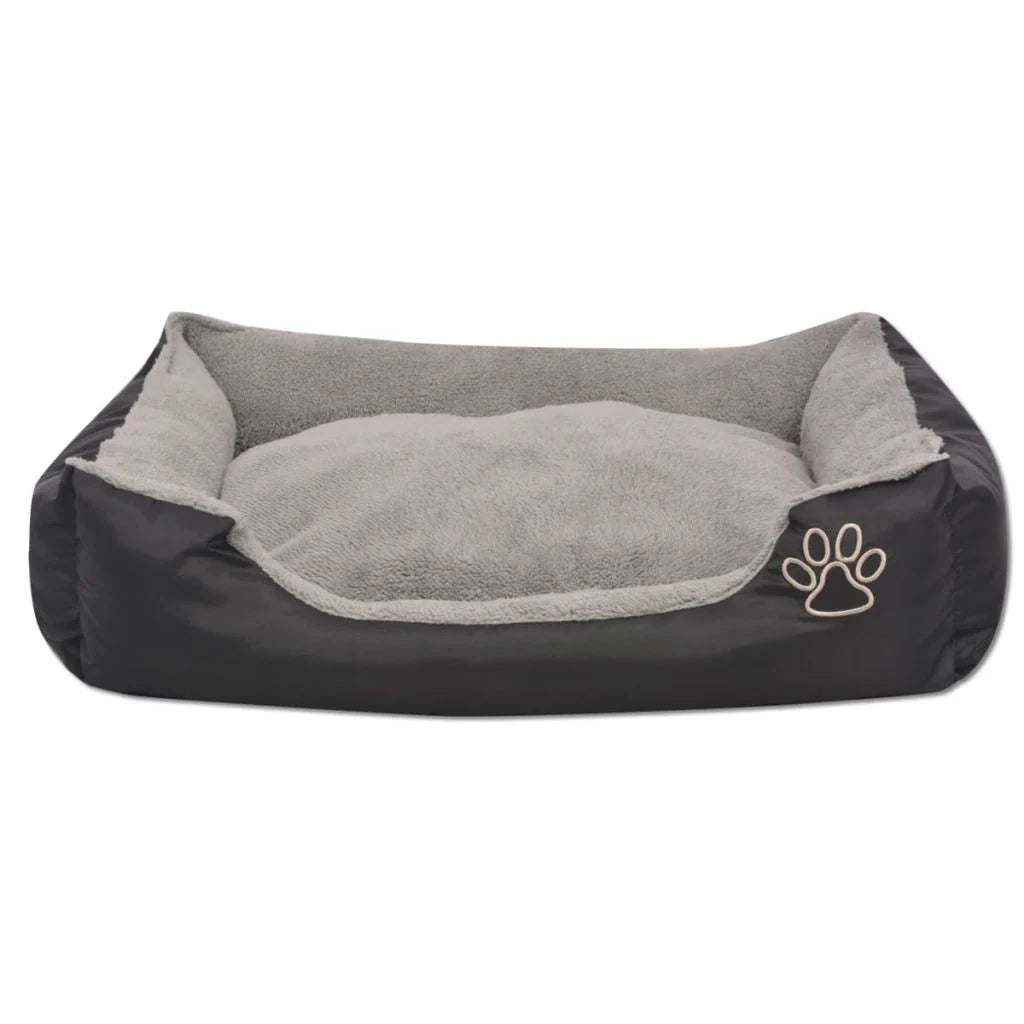 Cuccia per cani con cuscino imbottito 75 cm nero 02_0001565