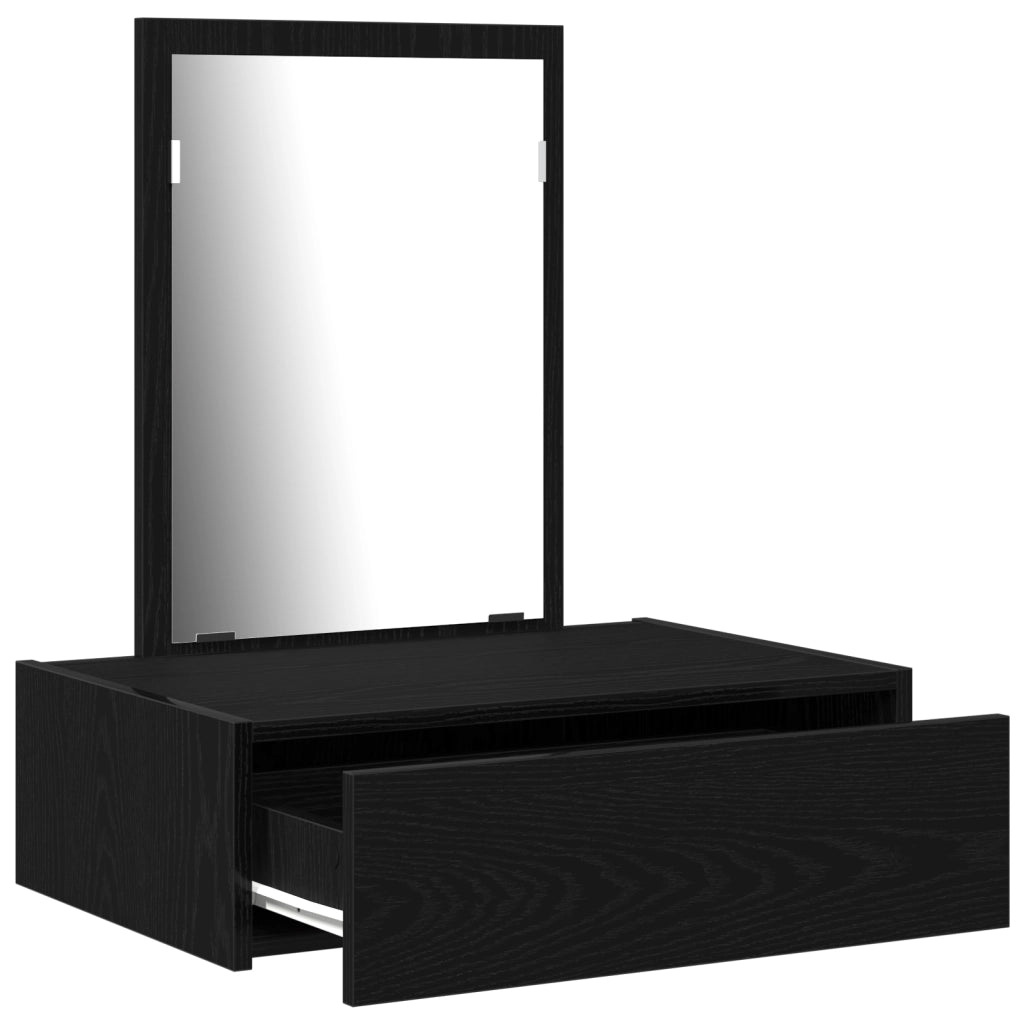 Tavolo da Toeletta a Muro in Rovere Nero 60x40x70 cm