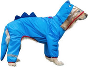 Reggisacco impermeabile per cani grandi con cappuccio e collo di pelliccia, blu, impermeabile, respirante
