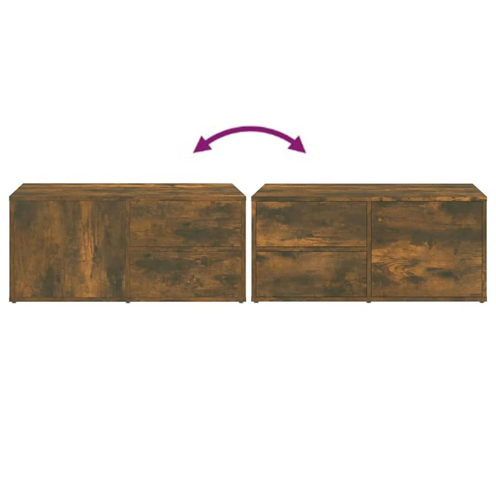 Mobile TV multimediale mensola TV credenza TV sala da pranzo soggiorno camera da letto rovere affumicato 80 x 34 x 36 cm legno ingegnerizzato marrone 02_0027385