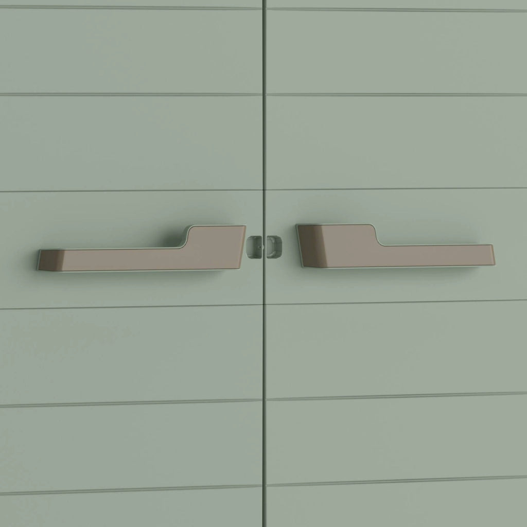 Armadio da esterno Quesnel, Mobile outdoor, Mobiletto giardino multiuso, Made in Italy, 80x44 h182 cm, Grigio e Verde