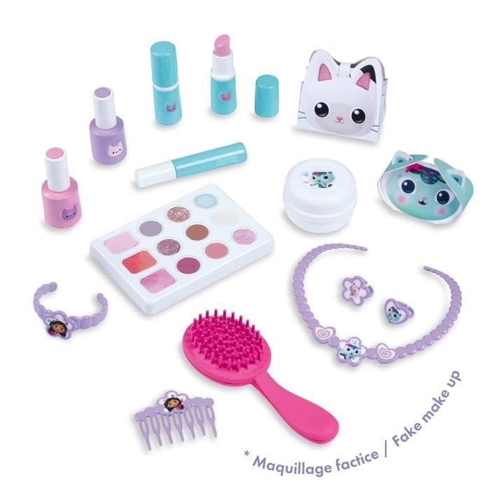 Smoby - Gabby e la Casa Magica - Valigia beauty facile da trasportare - 13 accessori inclusi: acconciatura, unghie, trucco -