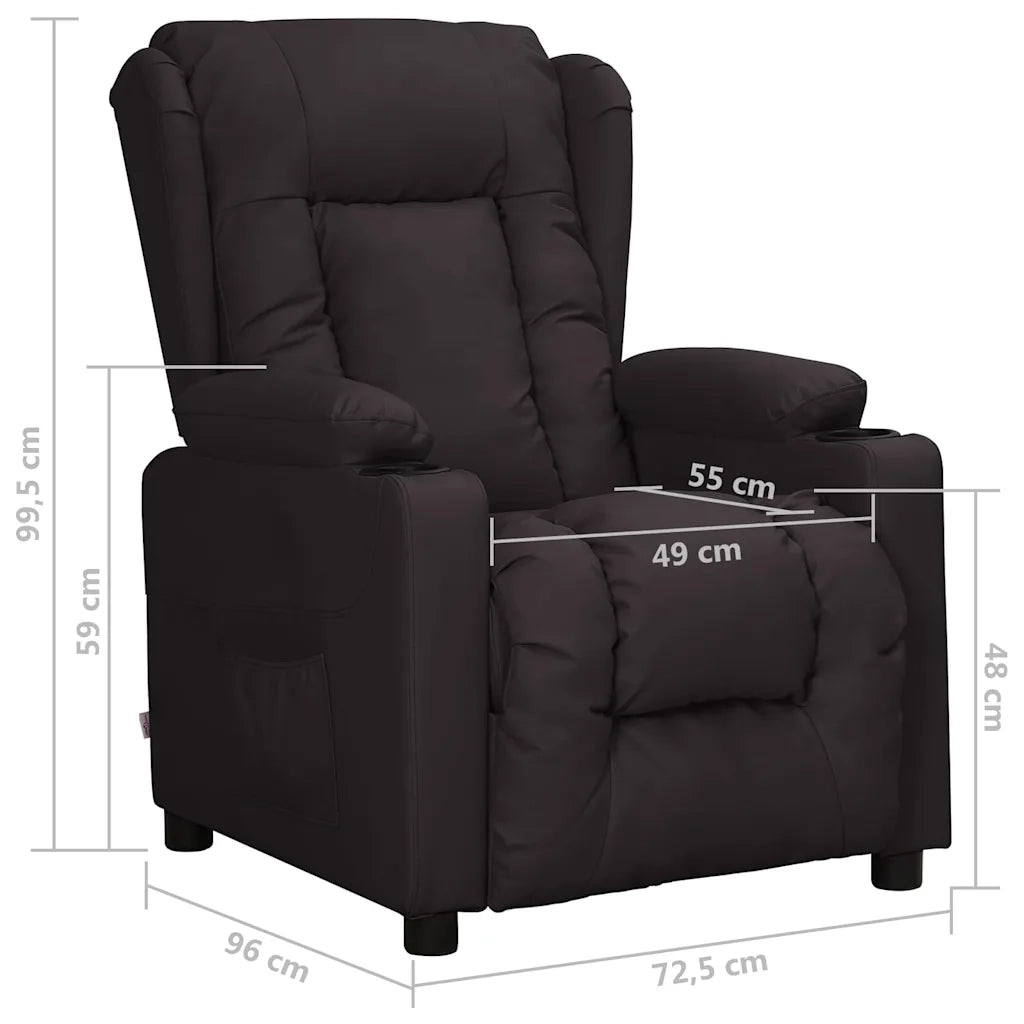 Divano Sedia-Poltrona Reclinabile Nera in Similpelle 434874