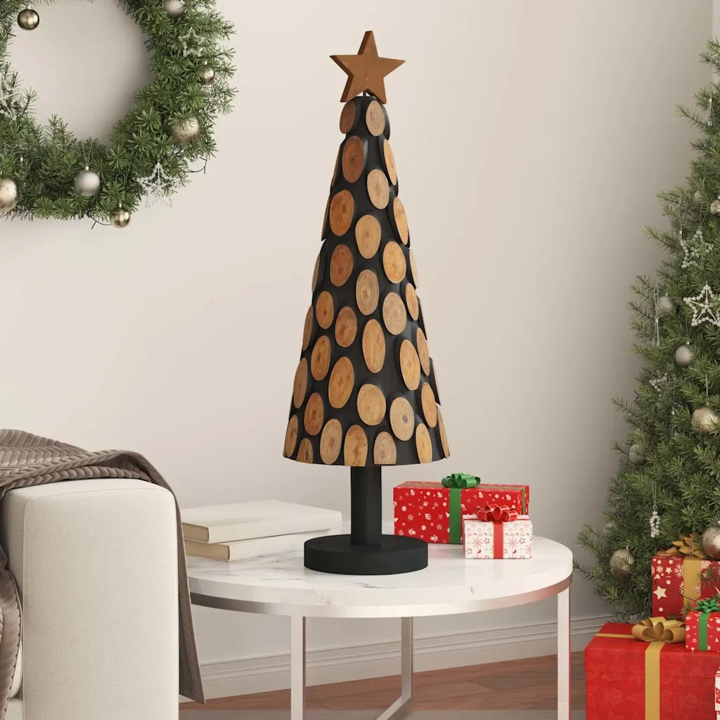 Albero di Natale | Decorazioni natalizie Marrone 90 cm Legno massello di teak