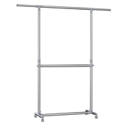 Appendiabiti grigio su ruote altezza: 113-198 cm tubo di ferro rivestito in acciaio 12_0007017
