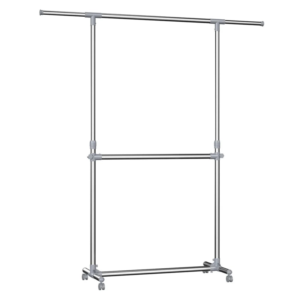 Appendiabiti grigio su ruote altezza: 113-198 cm tubo di ferro rivestito in acciaio 12_0007017