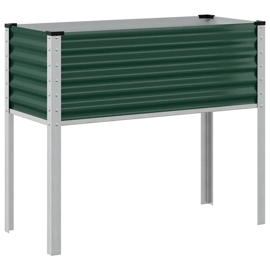 Fioriera da giardino verde 100x45x90 cm in acciaio 4008969