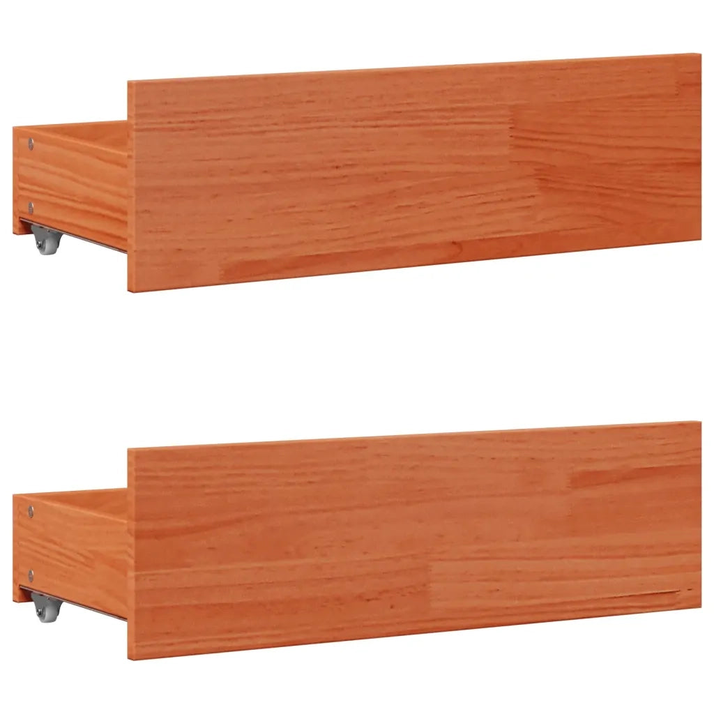 Letto Libreria senza Materasso Marrone Cera 100x200 cm in Pino