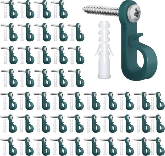 Haken per cavi per luci esterne - Resistenti - Haken per cavi per decorazioni natalizie - Haken per lampade da esterno - Accessori per esterno - Giardino esterno.