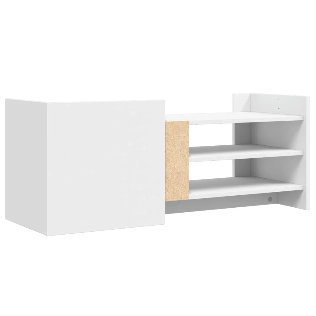 Mobile TV multimediale mensola TV credenza TV sala da pranzo soggiorno camera da letto 100 x 35 x 40 cm legno ingegnerizzato bianco 02_0025486