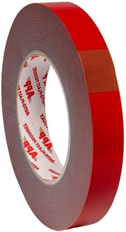 Nastro Adesivo Acrilico a Doppia Faccia - Nastro di Montaggio Extra Resistente e Idrorepellente Rosso - 10m Lungo 19mm Largo