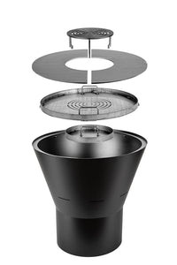 Barbecue a Legna Ø80x78 cm Azalea in Acciaio Effetto Ruggine