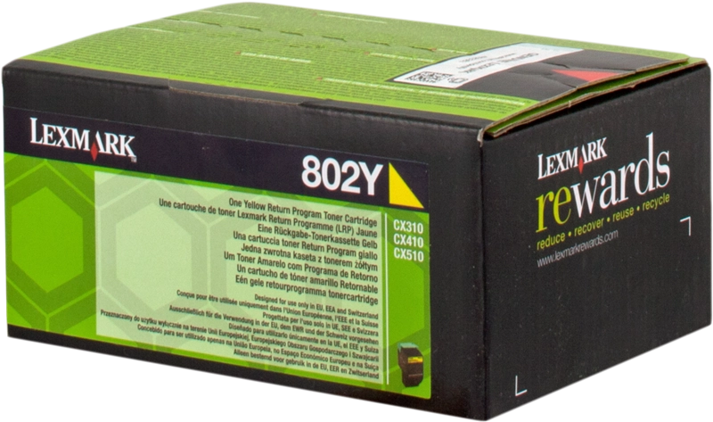 ORIGINAL Lexmark toner giallo 802Y 80C20Y0 ~1000 Seiten cartuccia di stampa riutilizzabile