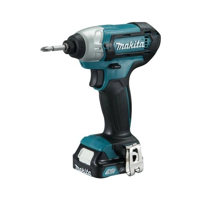 Makita TD110DSMJ Avvitatore a batteria 10,8 V 110 Nm 1-4'' con 2 batterie e caricatore colore Nero Turchese