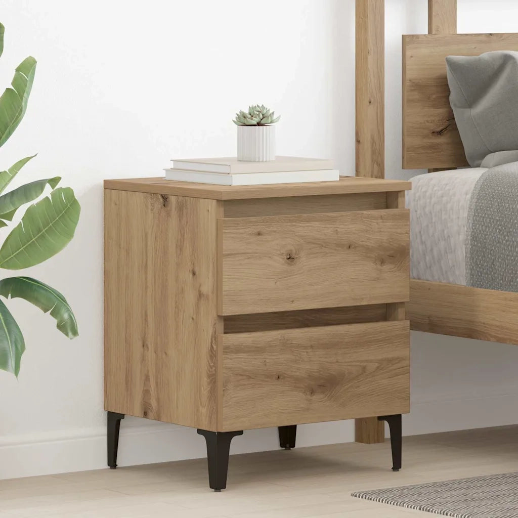Armadio da Notte 2 pz Rovere artigianale 40 x 35 x 50 cm 871921