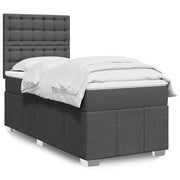 vidaXL Giroletto a Molle con Materasso Grigio Scuro 90x200 cm Tessuto