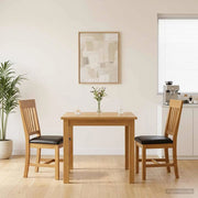 Sedia da pranzo 2 pz Legno di Quercia Massello Nero 42039157