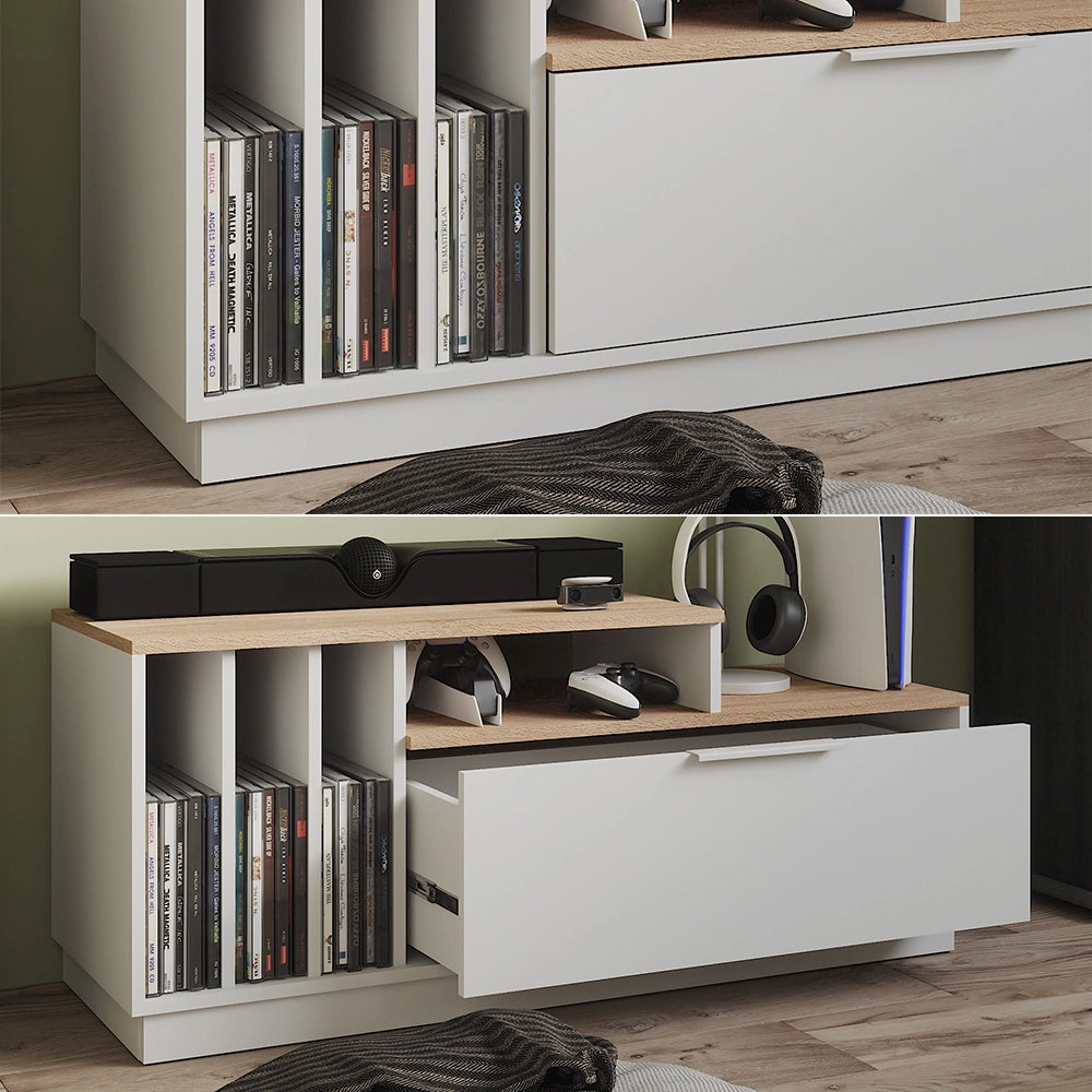Mobile TV Betti Bianco/Sonoma 120 x 49.9 cm con 1 porta Vicco