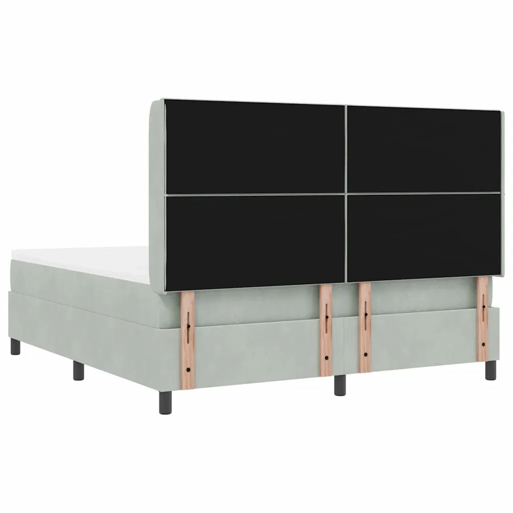 Letto a molle con testiera Grigio chiaro 180 x 200 cm Velluto 3343934