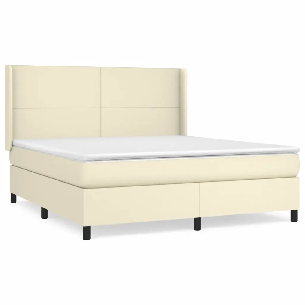 Giroletto a Molle con Materasso Crema 160x200 cm in Similpelle 3132389