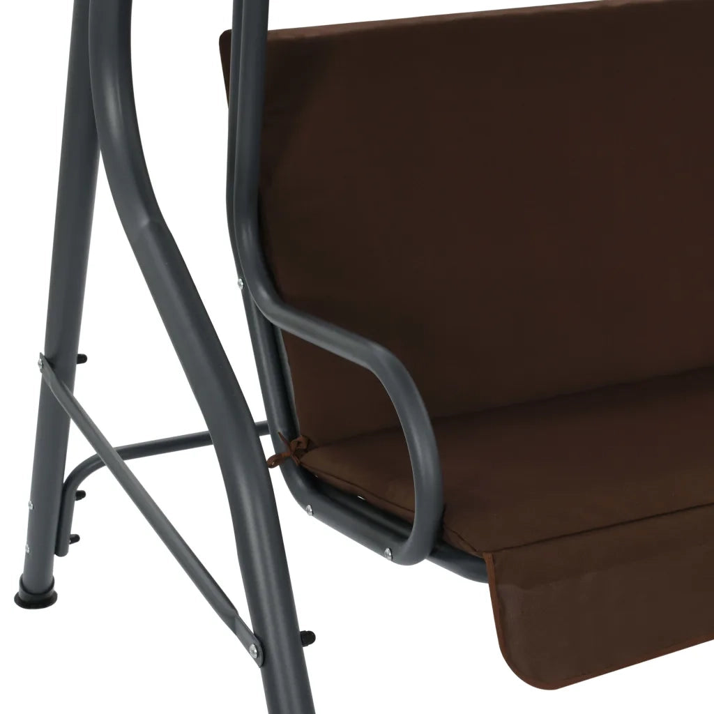Panchina a Dondolo da Giardino CaffÃ¨ 170x110x153 cm cod mxl 43324