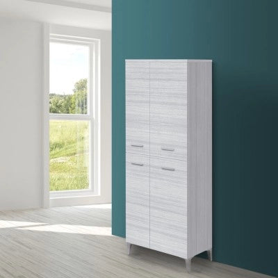 Armadio multiuso grigio 153,5 cm con ante e ripiani regolabili Desya