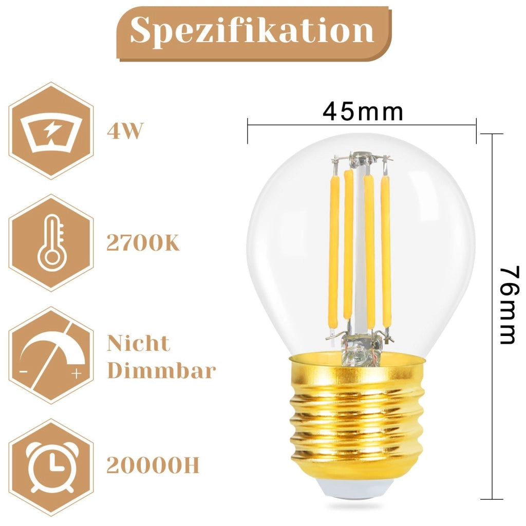 ZMH Bombilla LED Bombilla Edison Vintage Blanco Cálido Filamento Vintage para Hotel Casa