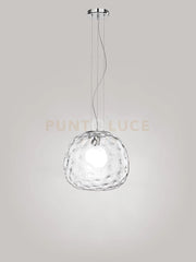 Sospensione vetro trasparente e cromo lucido Skin 1 luce attacco E27 d.40cm