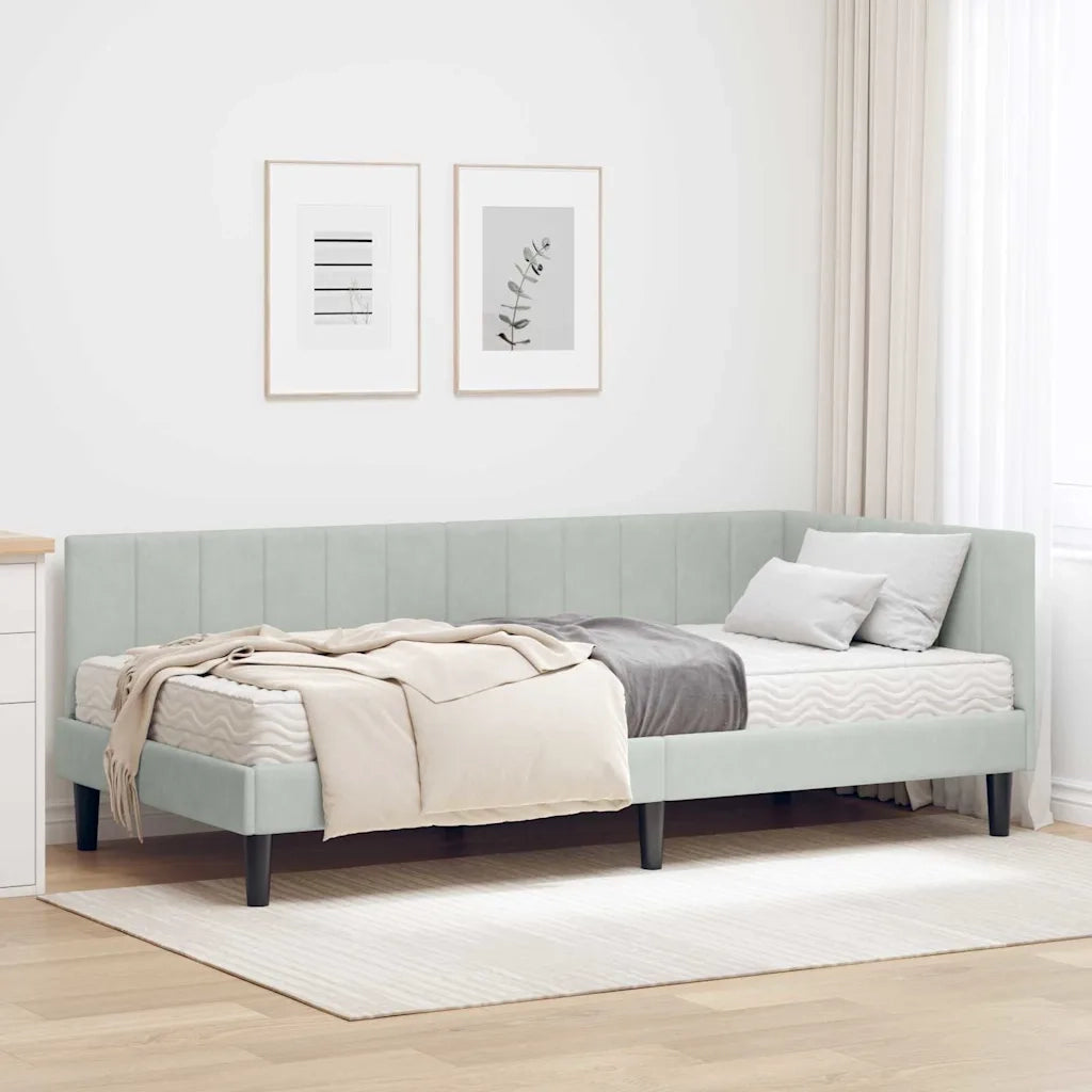 Struttura Letto Angolare con Materasso 2 pz-Giroletto con materasso Grigio chiaro 186848