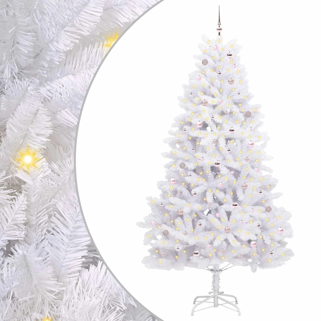 Albero di Natale Artificiale con Rami Pieghevoli Bianco 270 cm