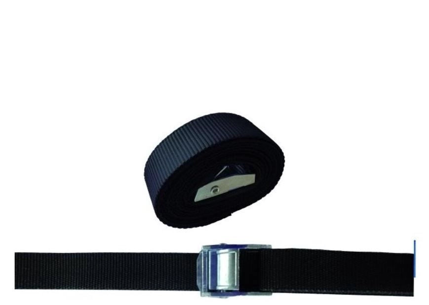 Vigor Cinghie Semplici Nero con Morsetto 25mm 5mt
