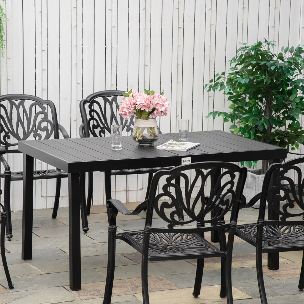 Tavolo da pranzo per 6 persone ¨C zephmum ¨C nero, alluminio e plastica, 140x90x74 cm