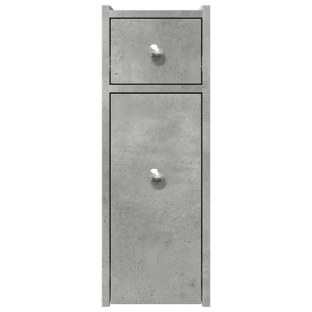 Mobiletto da bagno stretto con ruote 21,5 x 50 x 60 cm pratico mobile contenitore moderno in legno grigio cemento 02_0050658