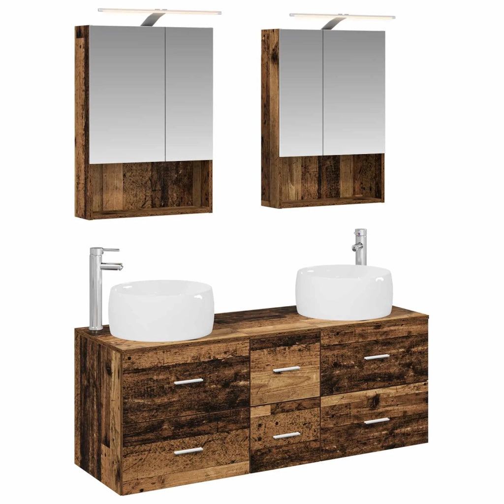 Set di mobili per il bagno 5 pcs Legno antico 3407045