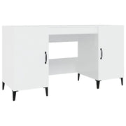 Scrivania | Tavolo da Ufficio Bianco Lucido 140x50x75 cm in Legno Multistrato