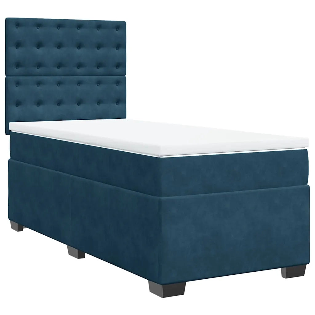 Giroletto a Molle con Materasso Blu 100x200 cm in Velluto 3293150