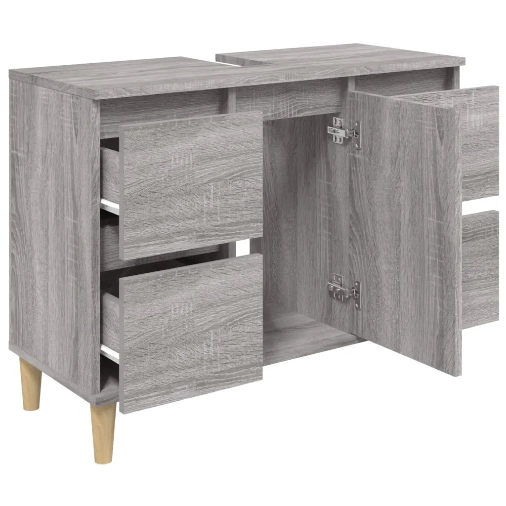Mobile Lavabo Grigio Sonoma 80x33x60 cm in Legno Multistrato 821274
