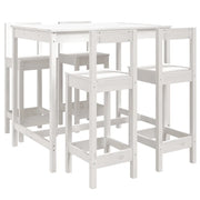 Set Bar da Giardino 5 pz | Set Salotto da Giardino Bianco in Legno Massello di Pino