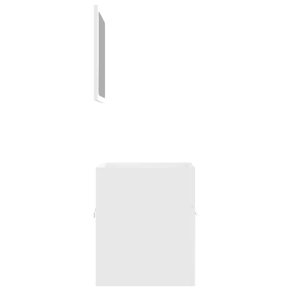 Set Mobili da Bagno 2 pz Bianco in Legno Multistrato cod mxl 55475