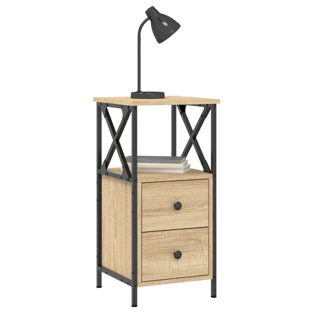 Comodini 2 pz Rovere Sonoma 34x35,5x70 cm in Legno Multistrato 825946